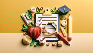 Paper art illustration depicting a simple instructor evaluation form for FormCreatorAI article