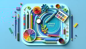 Paper art illustration related to drawing entry form template and FormCreatorAI tools