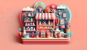 Paper art illustration showcasing a pop up shop vendor application form template for FormCreatorAI article