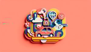 Paper art illustration representing a car rental request form template for FormCreatorAI article