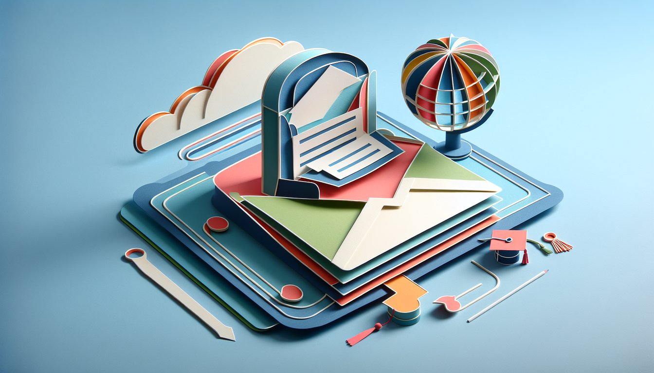 Paper art illustration representing an admissions application form for a FormCreatorAI article
