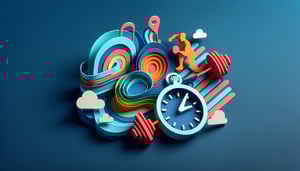 Paper art illustration showcasing a fitness weekly check-in form template for a creative article.