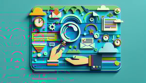 Paper art illustration depicting a follow up survey form for FormCreatorAI article.