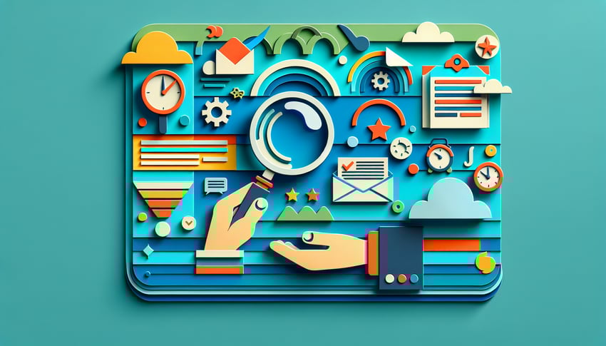 Paper art illustration depicting a follow up survey form for FormCreatorAI article.