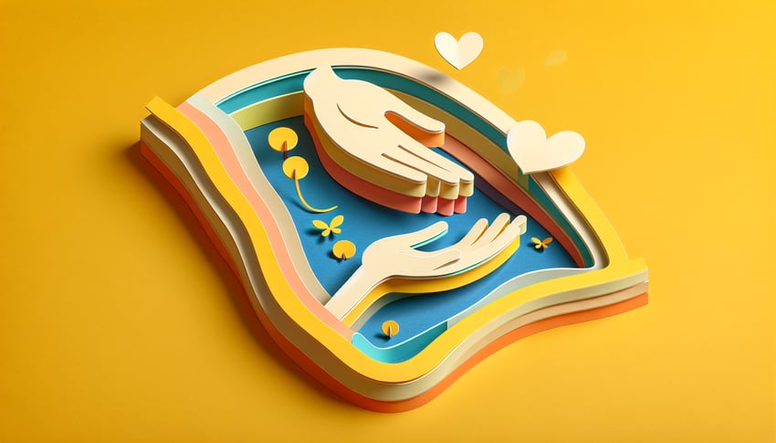 Paper art illustration representing an individual sponsorship request form template for FormCreatorAI