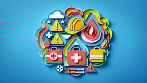 Paper art illustration representing a safety alert form template for incident and injury reporting