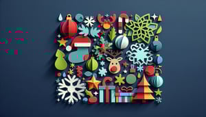 Paper art illustration featuring a Christmas wish list with festive decorations and holiday motifs for a form template article