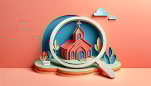 Paper art illustration depicting a church background check form template for FormCreatorAI article