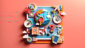 Paper art illustration featuring a travel inquiry form template for FormCreatorAI article.