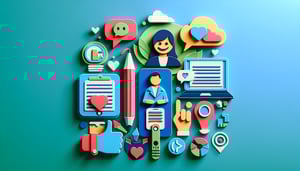 Paper art illustration featuring a feedback form with checkboxes and sections for comments and ratings.