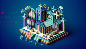 Paper art illustration representing a church form template for FormCreatorAI article