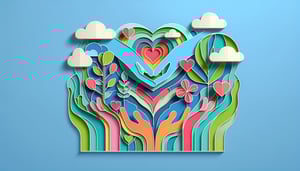 Paper art illustration depicting a volunteer sign up form for FormCreatorAI article