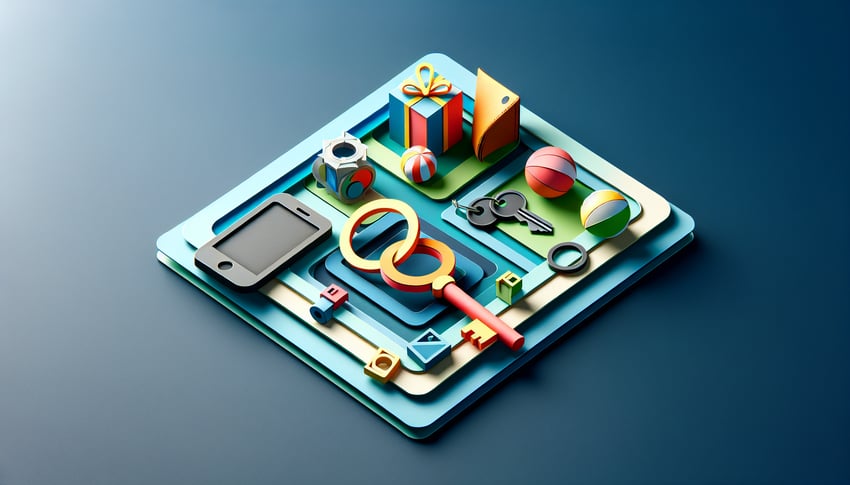 Paper art illustration depicting a lost and found form template with vibrant colors and design elements