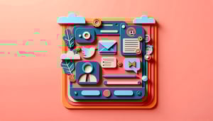 Paper art illustration depicting a simple business contact form layout and design concepts for FormCreatorAI