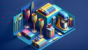 Colorful paper art illustration representing a wedding gifts registry form template.
