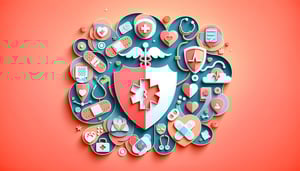 Paper art illustration showcasing a medical coverage inquiry form template for FormCreatorAI article