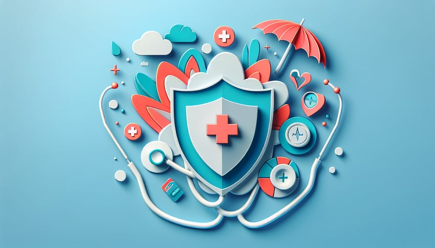 paper art illustration related to health insurance cancellation form template for FormCreatorAI article