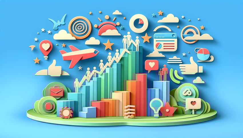 Paper art illustration representing Net Promoter Score form template for FormCreatorAI article