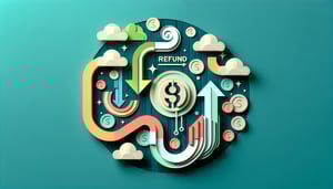 Paper art illustration related to refund request form template and FormCreatorAI services