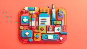 paper art illustration depicting a medication list form for an article on FormCreatorAI
