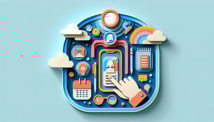 Paper art illustration showcasing a personal assistant application form template and design elements.