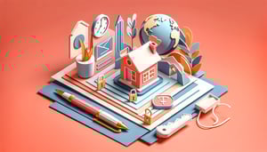 Paper art illustration depicting a residency application form for FormCreatorAI article.