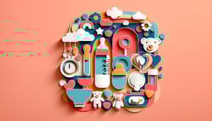 Paper art illustration representing an infant daily report form template for FormCreatorAI article.
