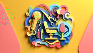 Paper art illustration depicting a hair salon waiver form for an article about FormCreatorAI