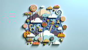 Colorful paper art illustration featuring Halloween-themed designs related to a candy gram order form template