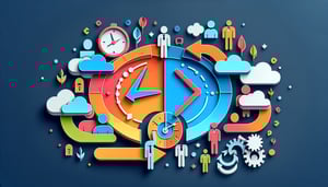 Paper art illustration depicting an employee shift change form with a clean and organized layout