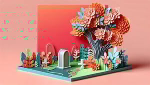 Paper art illustration featuring a cemetery plot transfer form template design for FormCreatorAI article.