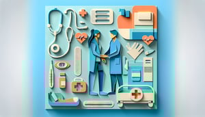 Paper art illustration showcasing an urgent care work release form template