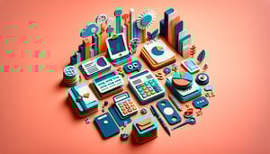 paper art illustration depicting a bookkeeping client intake form with sections for information and client details