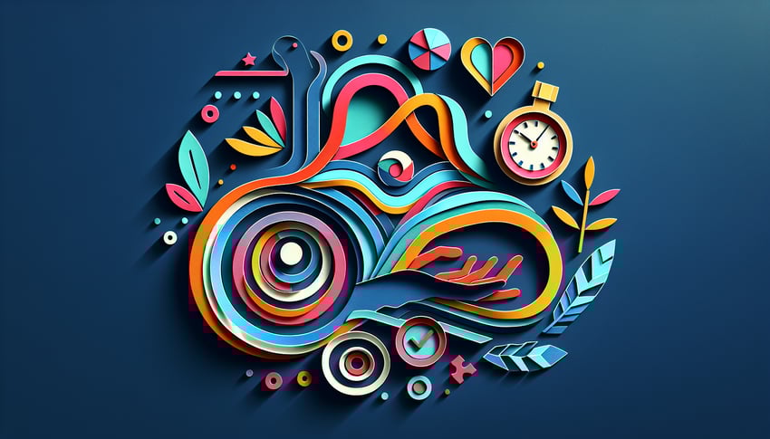 Paper art illustration depicting a shadowing sign off form for FormCreatorAI.