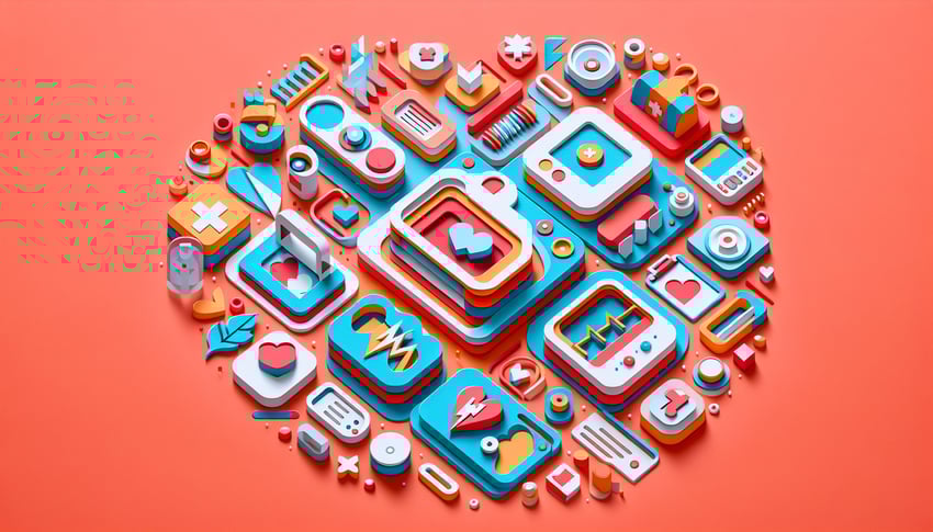 Paper art illustration depicting an AED inspection checklist form for FormCreatorAI article