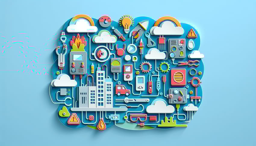 Paper art illustration representing an electrical panel inspection checklist form template design