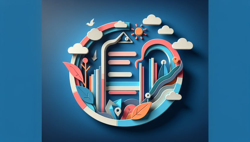 Paper art illustration depicting a lead capture form design and elements related to FormCreatorAI