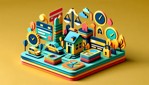 paper art illustration depicting a credit report authorization form with tools and design elements for FormCreatorAI article