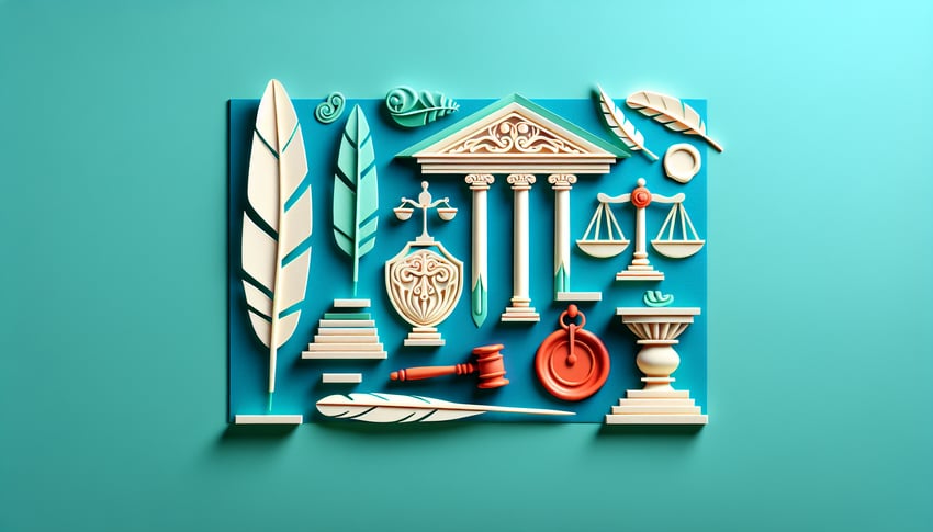 Paper art illustration featuring a statuary declaration form template for FormCreatorAI article.