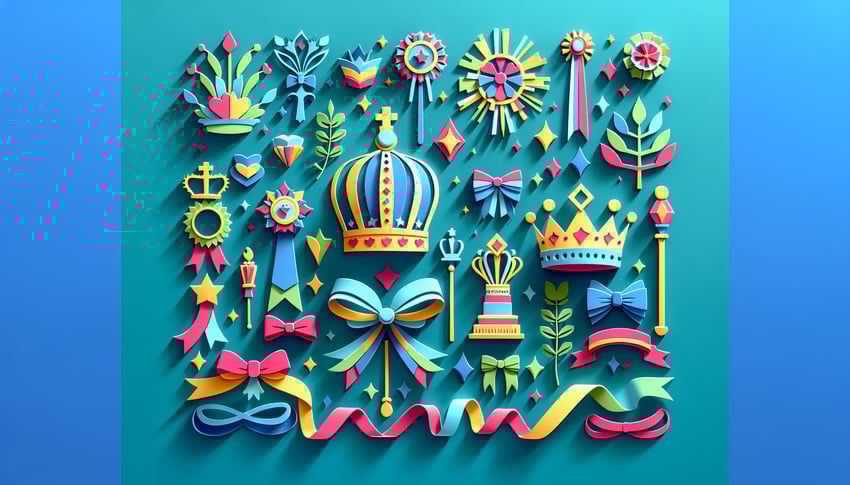 Paper art illustration representing a homecoming court nomination form for FormCreatorAI article