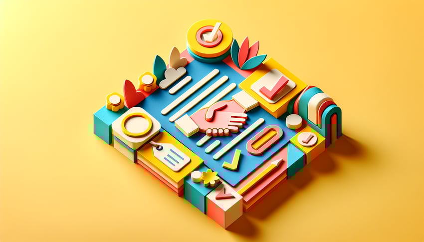 Paper art illustration showcasing a simple informed consent form template for FormCreatorAI article