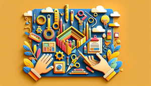 Paper art illustration depicting an apprenticeships application form template for FormCreatorAI article