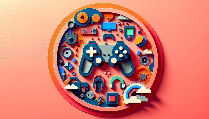 Paper art illustration depicting a player profile form template for FormCreatorAI article