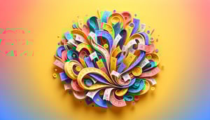 Paper art illustration depicting a raffle participation form for an article on FormCreatorAI