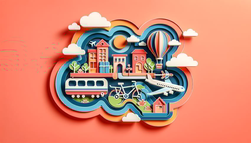 Paper art illustration showcasing a trip request form for FormCreatorAI article