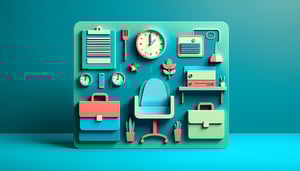 Paper art illustration depicting an employee job description form for FormCreatorAI article.