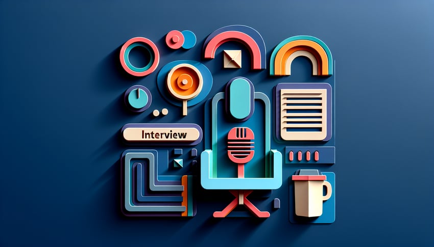 Paper art illustration related to interview notes form template and FormCreatorAI.