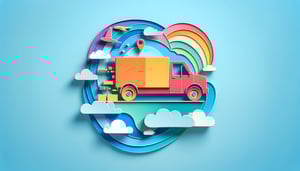 paper art illustration featuring delivery driver application form with checkboxes and text fields for FormCreatorAI article