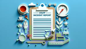Paper art illustration representing a staff incident report form template for FormCreatorAI