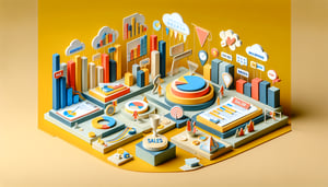 Paper art illustration showcasing a sales scorecard template for FormCreatorAI